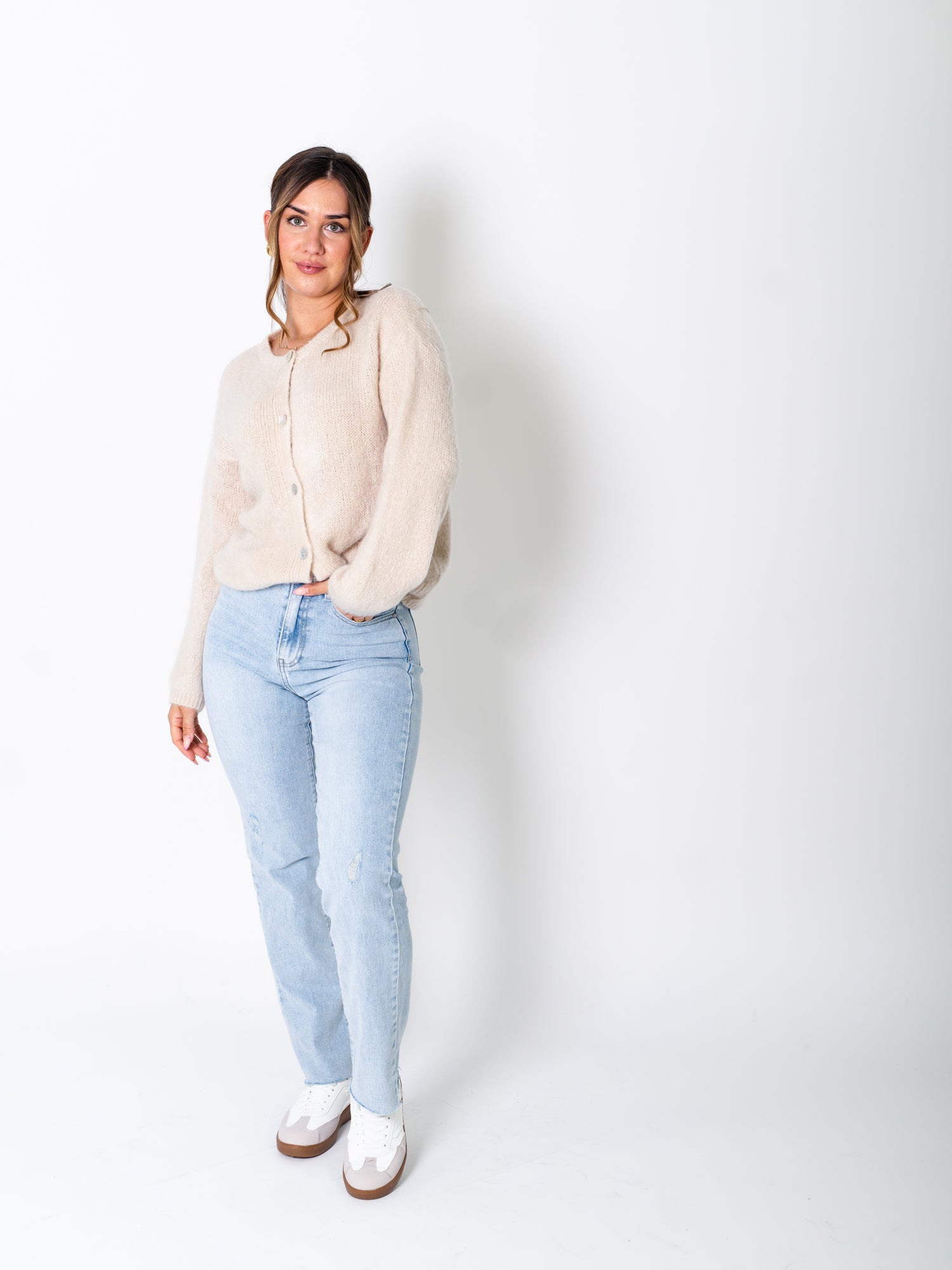 Louisa Soft Strickjacke - Beige