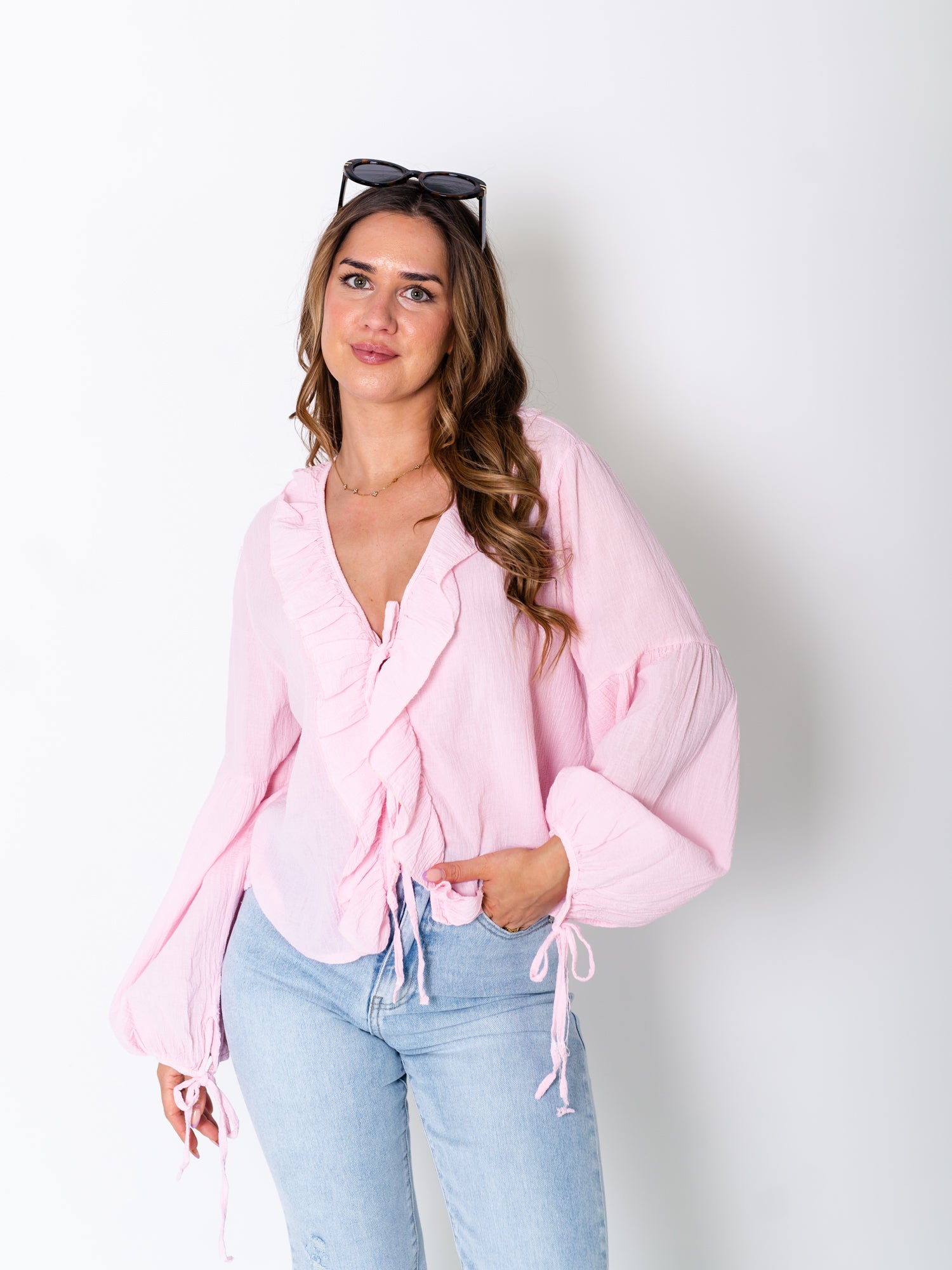 Selene Binde Bluse - Rosa