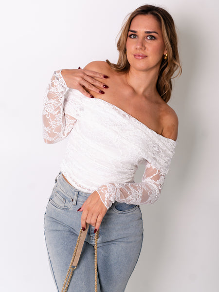 Timeless Offshoulder Shirt - Weiß