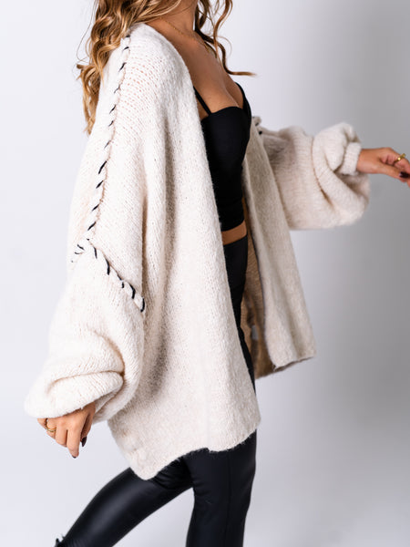 Belinda Strickjacke - Creme/Schwarz