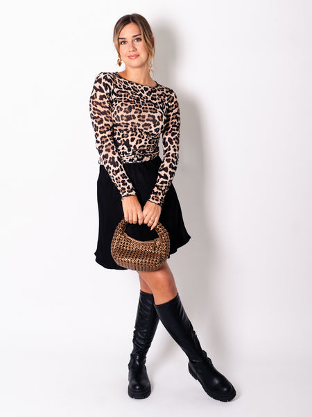 Leo Cashmere Longsleeve - Beige/ Schwarz