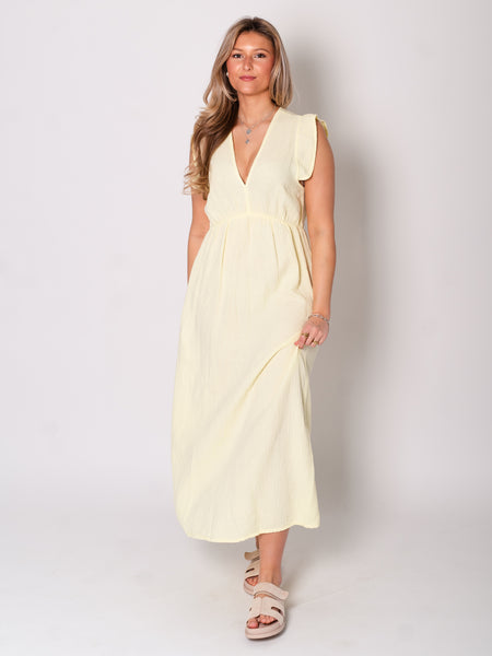 Leonora Musselin Kleid - Gelb