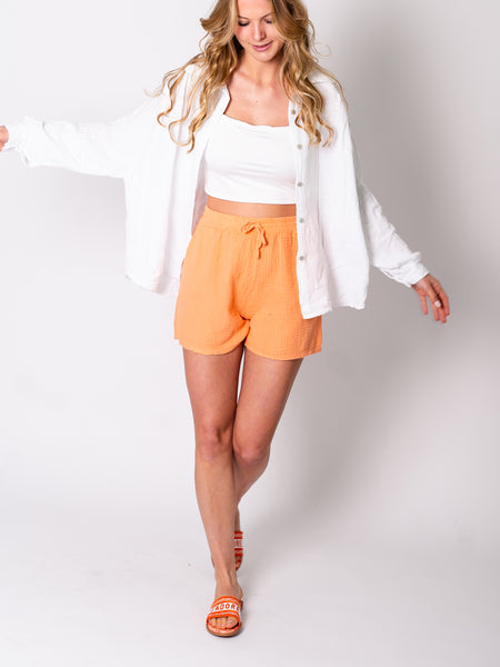 Sandara Musselin Shorts - Orange