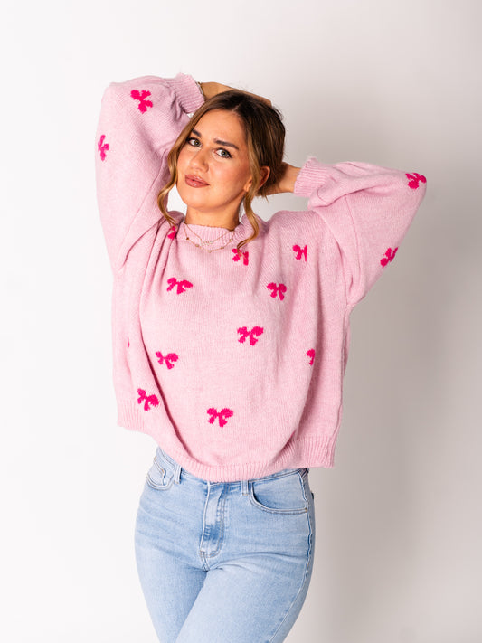 Bow Pullover - Rosa