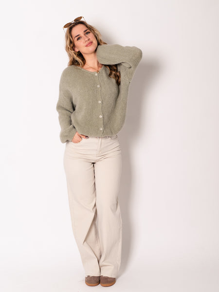 Hanni Soft Strickjacke - Olive