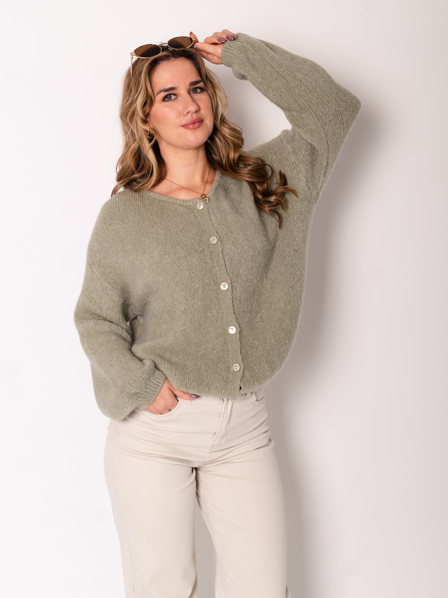 Hanni Soft Strickjacke - Olive