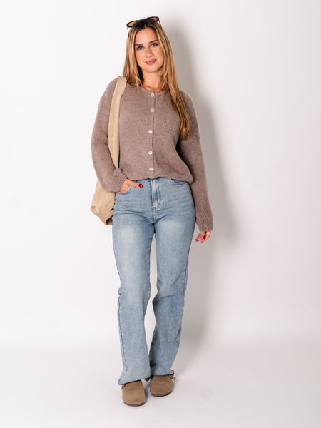Nadia Wideleg Jeans - Graublau
