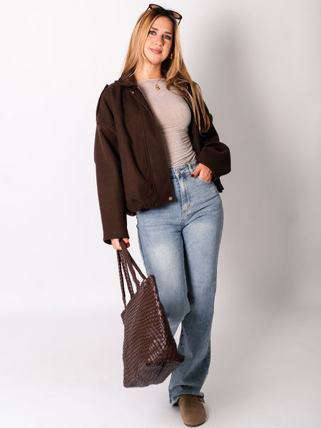 Vani Oversize Jacke - Braun