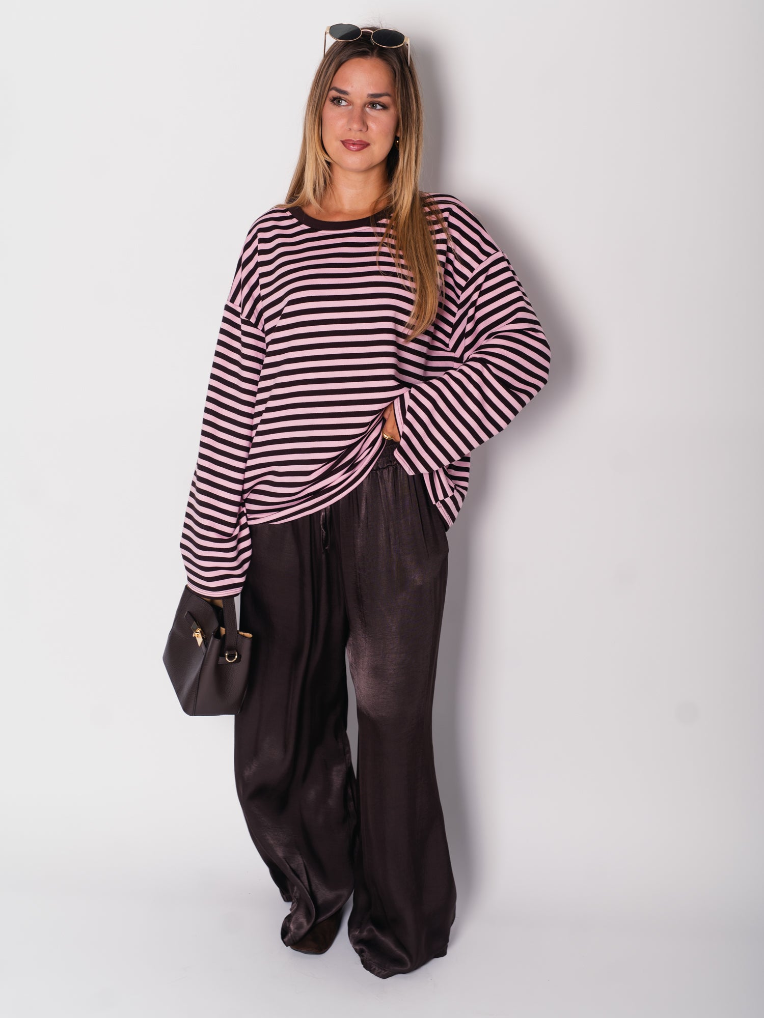 Stripes Sweatshirt - Rosa/Espresso