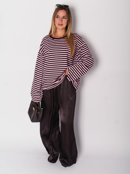 Stripes Sweatshirt - Rosa/Espresso