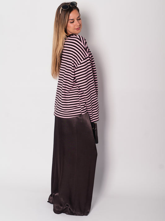 Stripes Sweatshirt - Rosa/Espresso