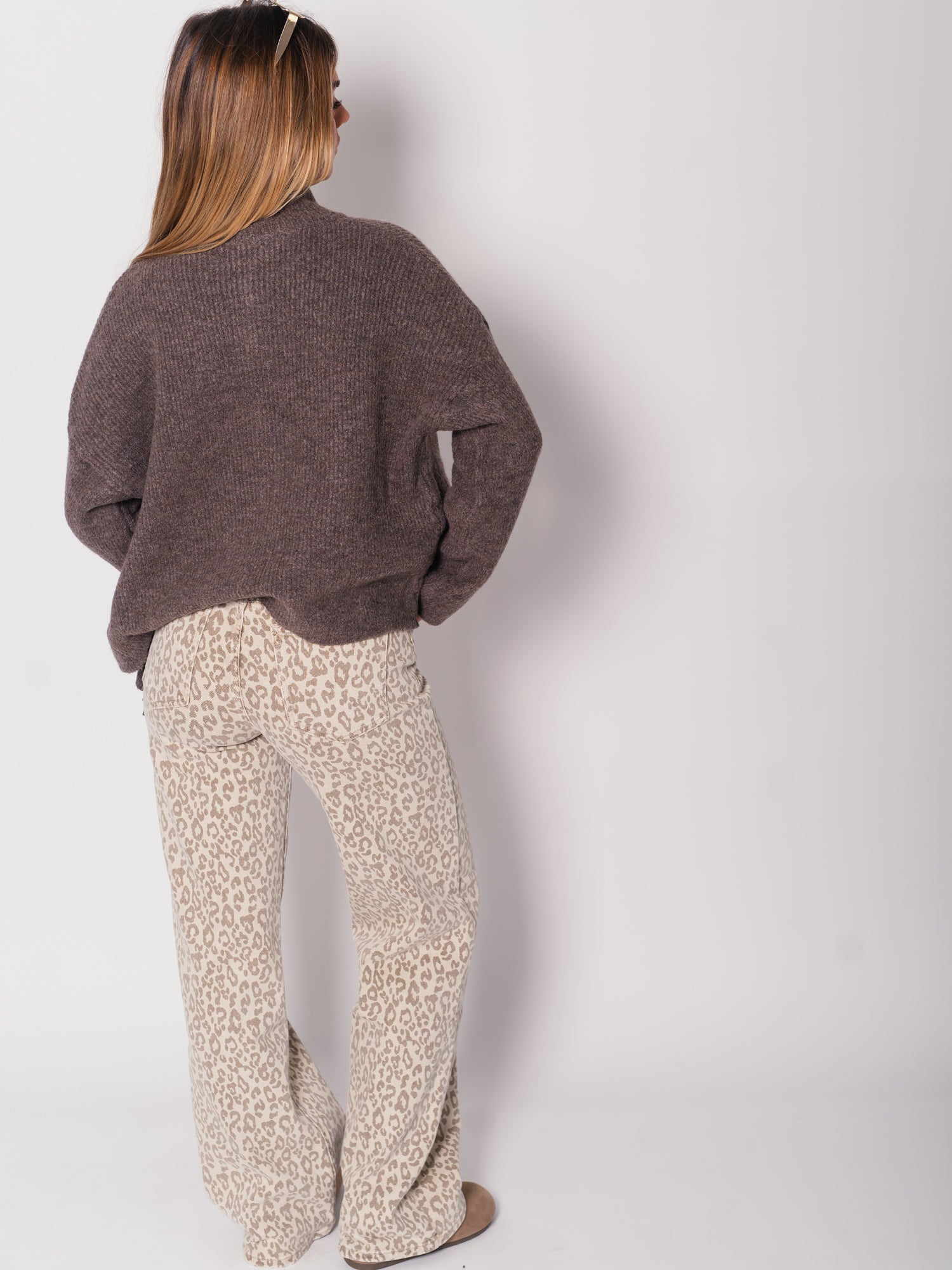 Zip Up Uni Cardigan - Coffee