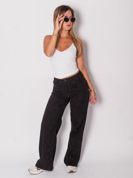 Darja Straight-Leg Dad Fit Jeans - Leo/Braun