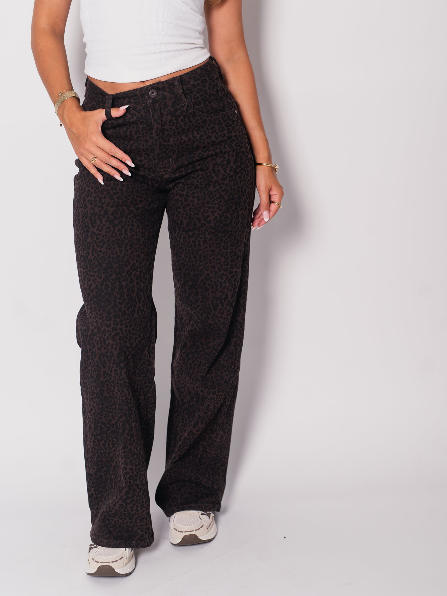 Darja Straight-Leg Dad Fit Jeans - Leo/Braun