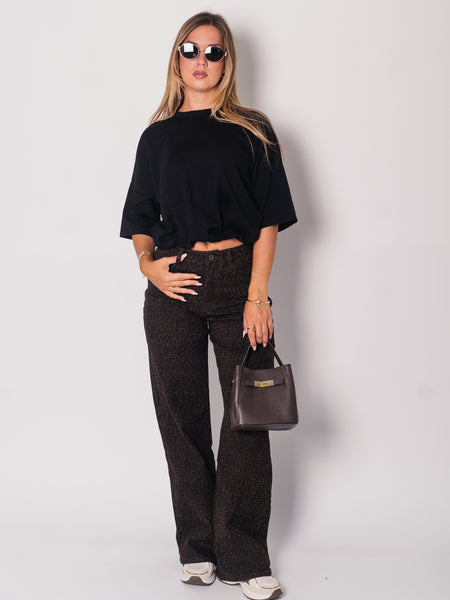 Darja Straight-Leg Dad Fit Jeans - Leo/Braun