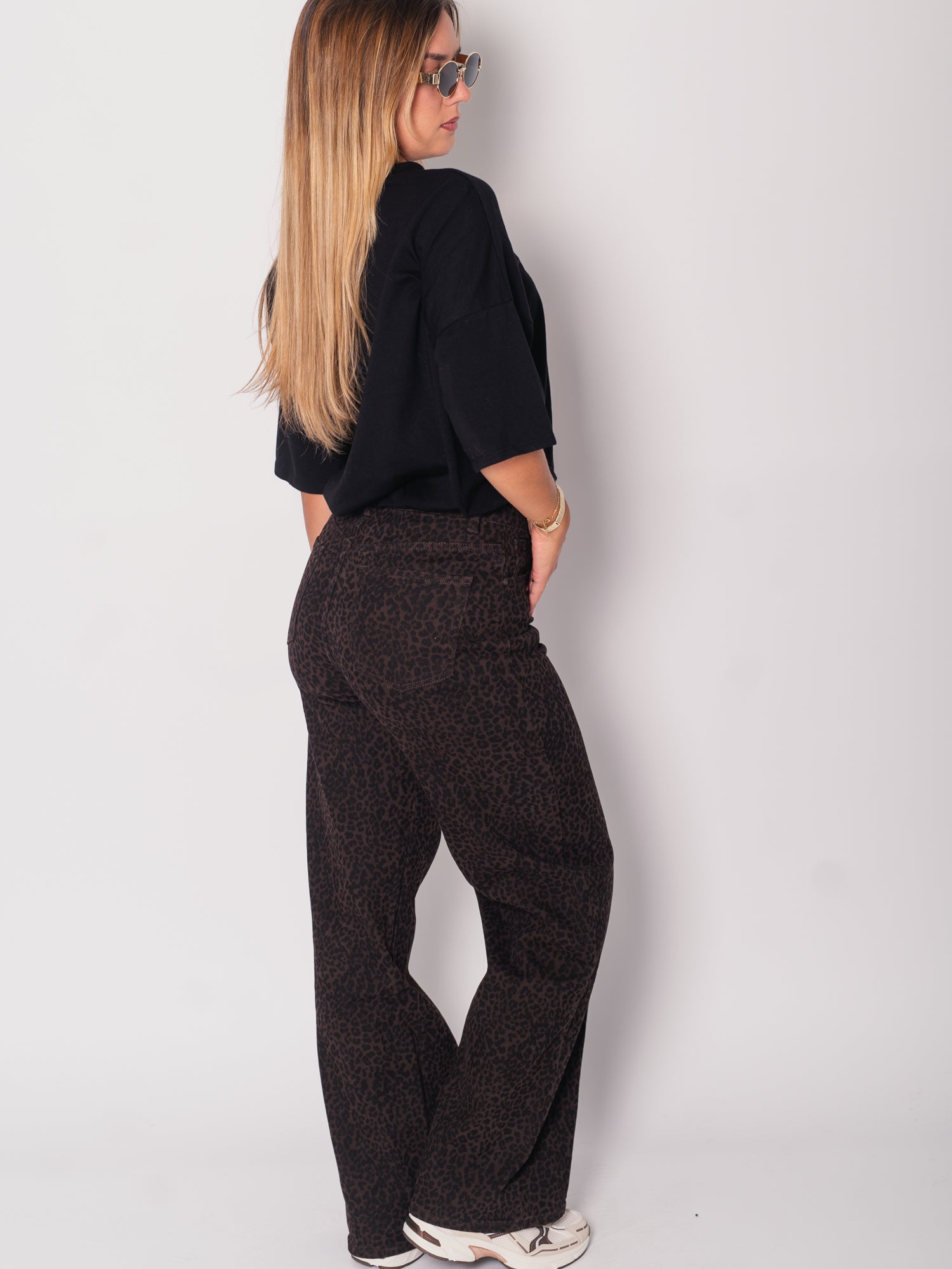 Darja Straight-Leg Dad Fit Jeans - Leo/Braun