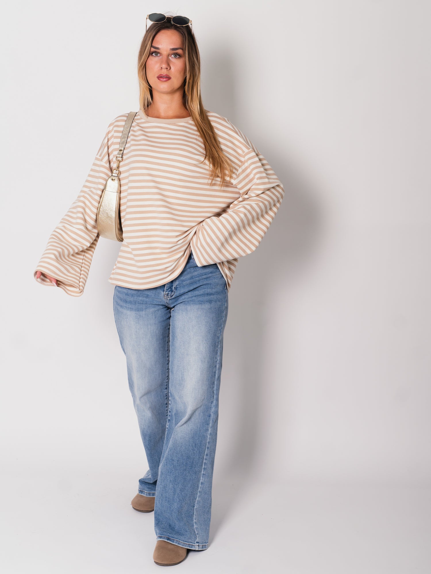 Stripes Sweatshirt - Creme/Beige