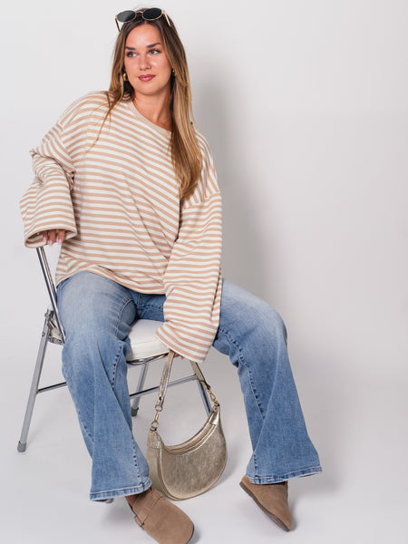 Stripes Sweatshirt - Creme/Beige