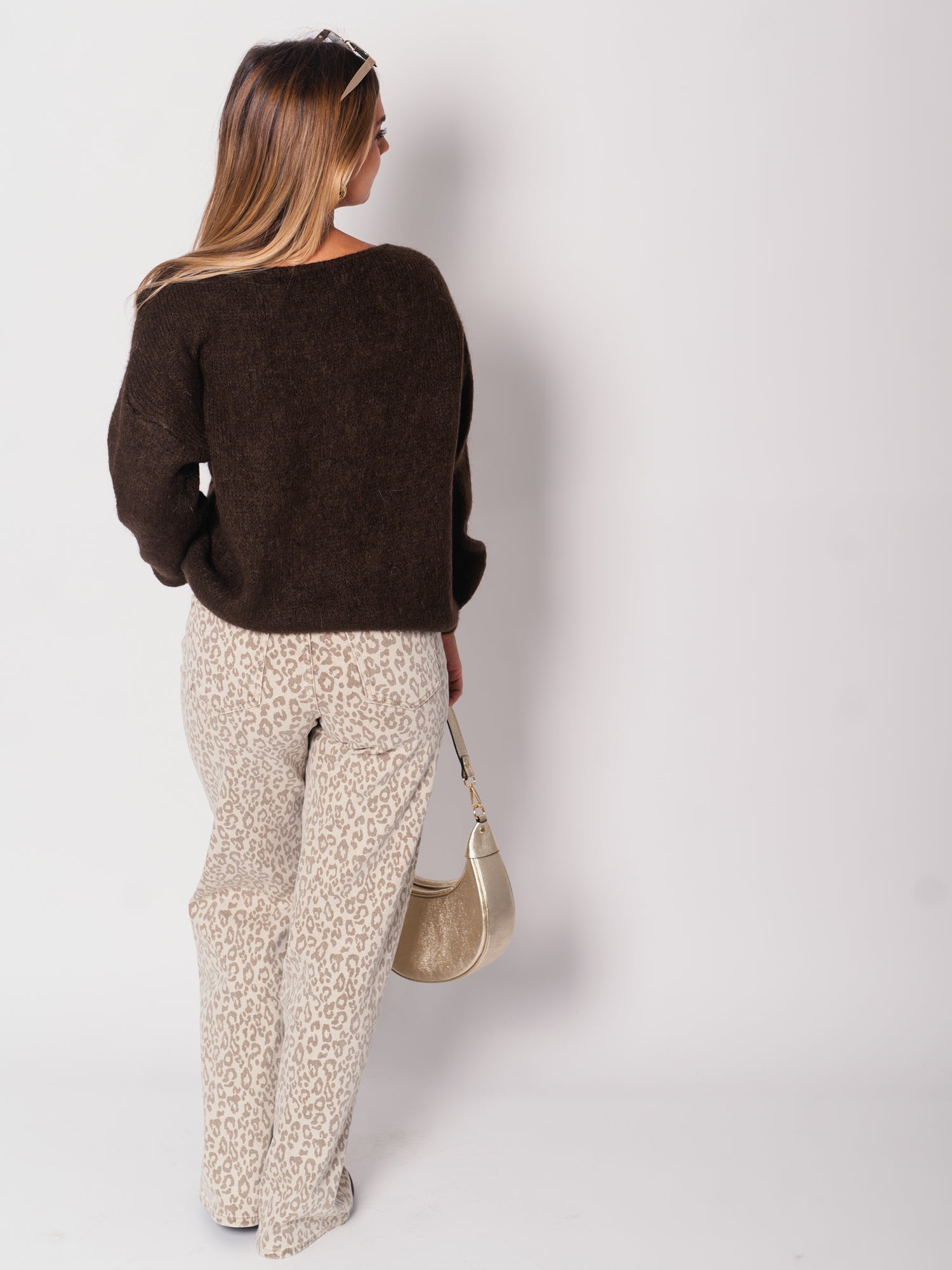 Leni Basic Strick Pullover - Braun