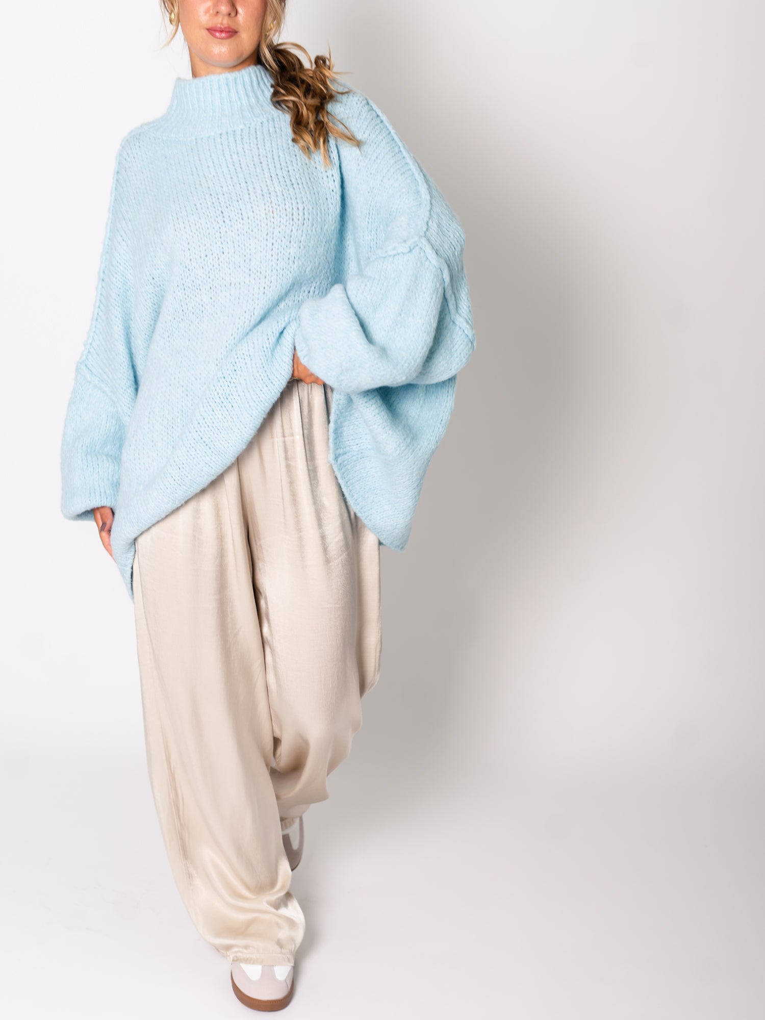 Meli Strick Pullover - Hellblau