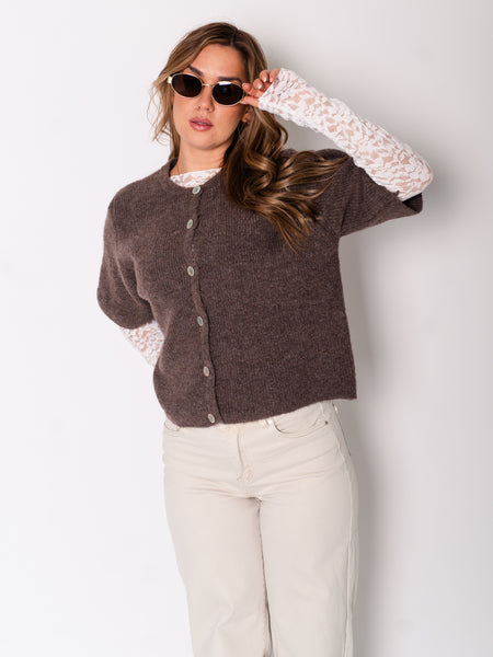 Lena Soft Strickjacke - Coffee
