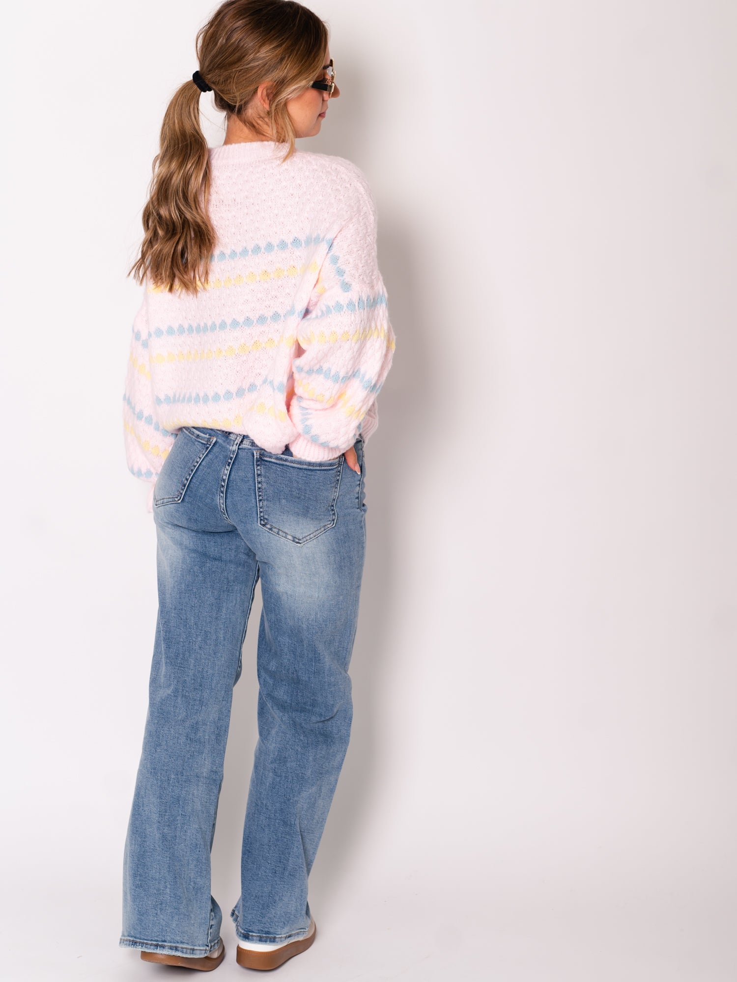 Candy Strick Pullover - Rosa