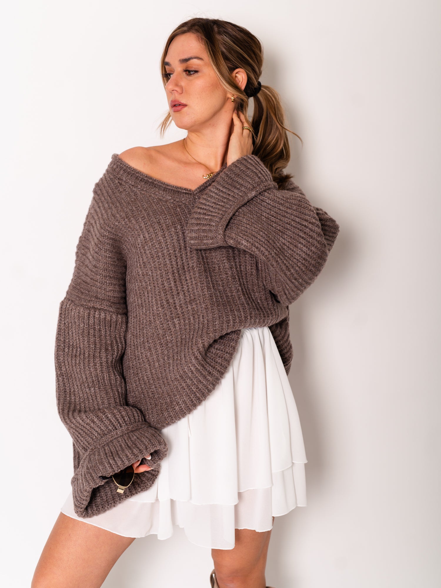 Flowy Volant Skort - Weiß