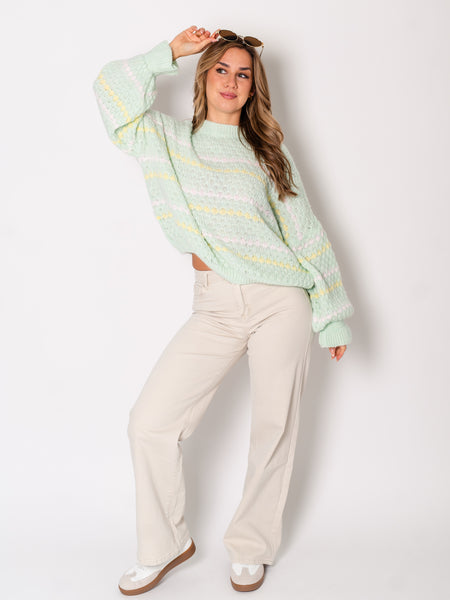 Candy Strick Pullover - Mint