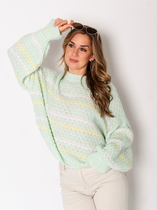 Candy Strick Pullover - Mint
