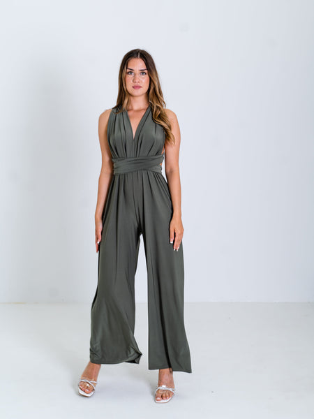 B-Ware 361. Wickel Jumpsuit - Khaki