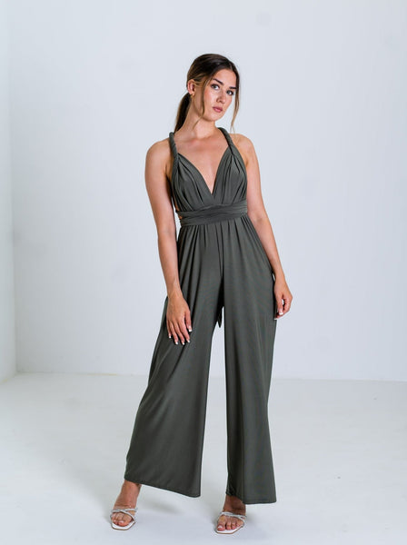 B-Ware 361. Wickel Jumpsuit - Khaki