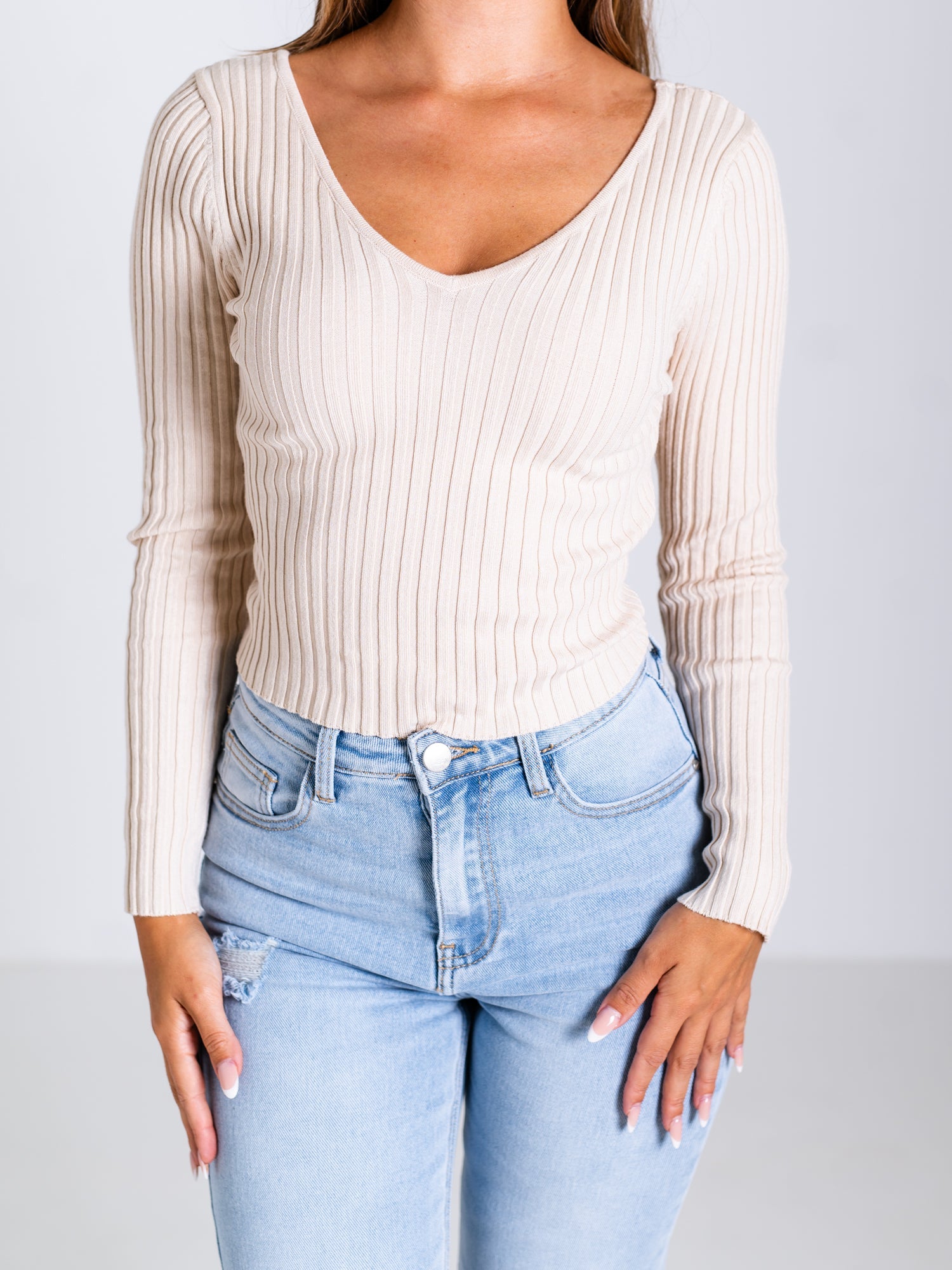B-Ware 342. Zora Strick Pullover - Beige