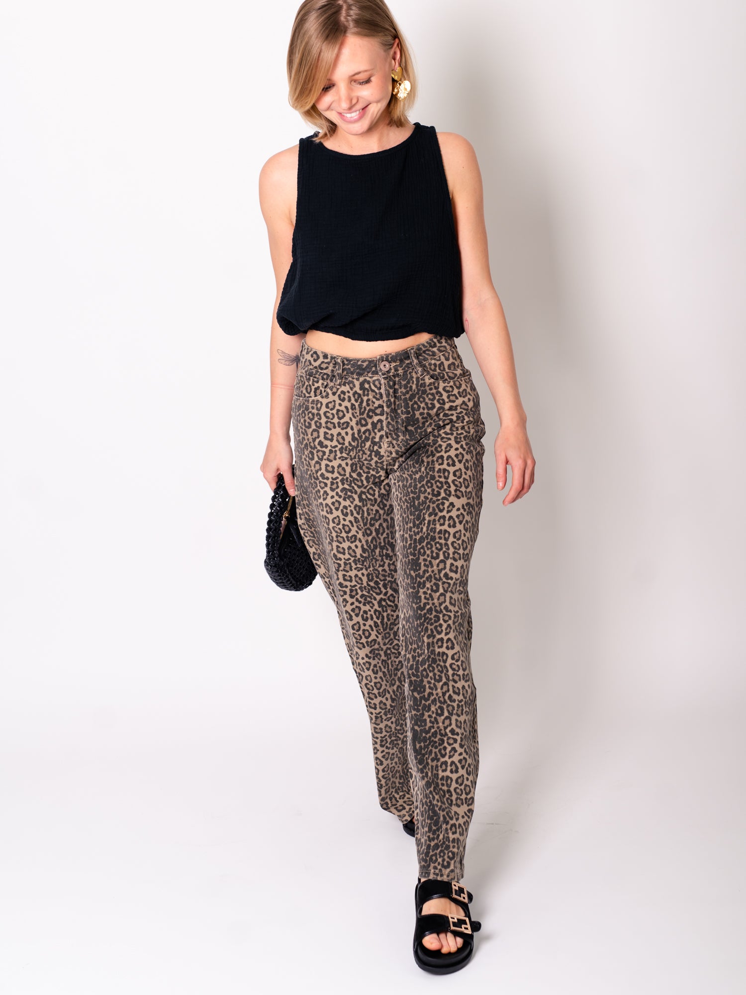 Summer Musselin Top - Schwarz