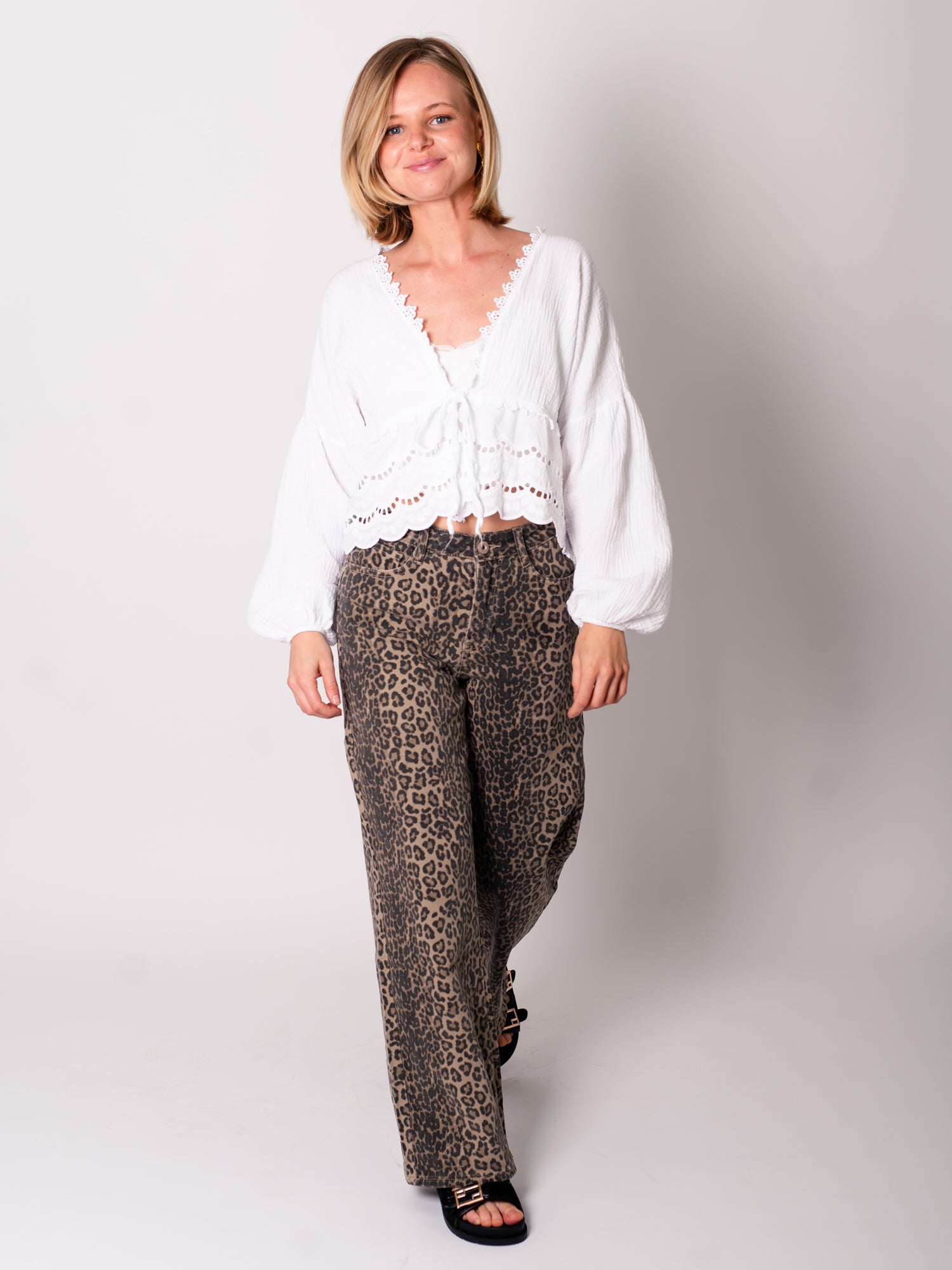 Lora Musselin Bluse - Weiß