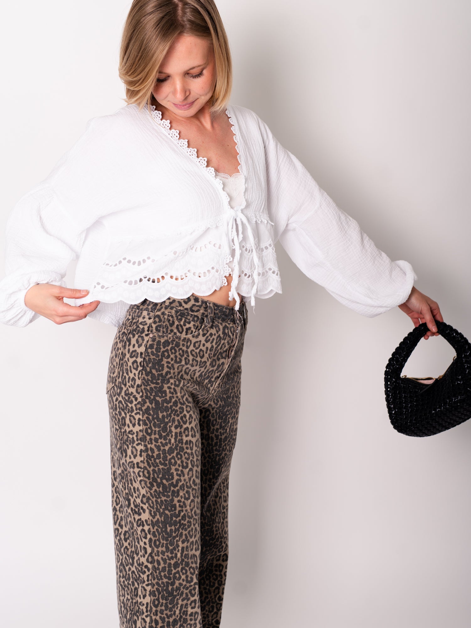 Lora Musselin Bluse - Weiß