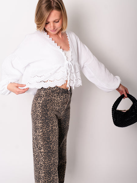 Lora Musselin Bluse - Weiß