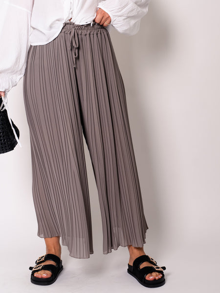 Lamiya Plissee Hose - Taupe