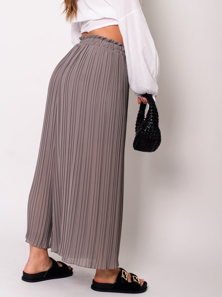 Lamiya Plissee Hose - Taupe