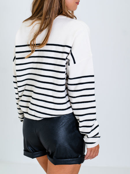 Amour Pullover - Creme/Schwarz