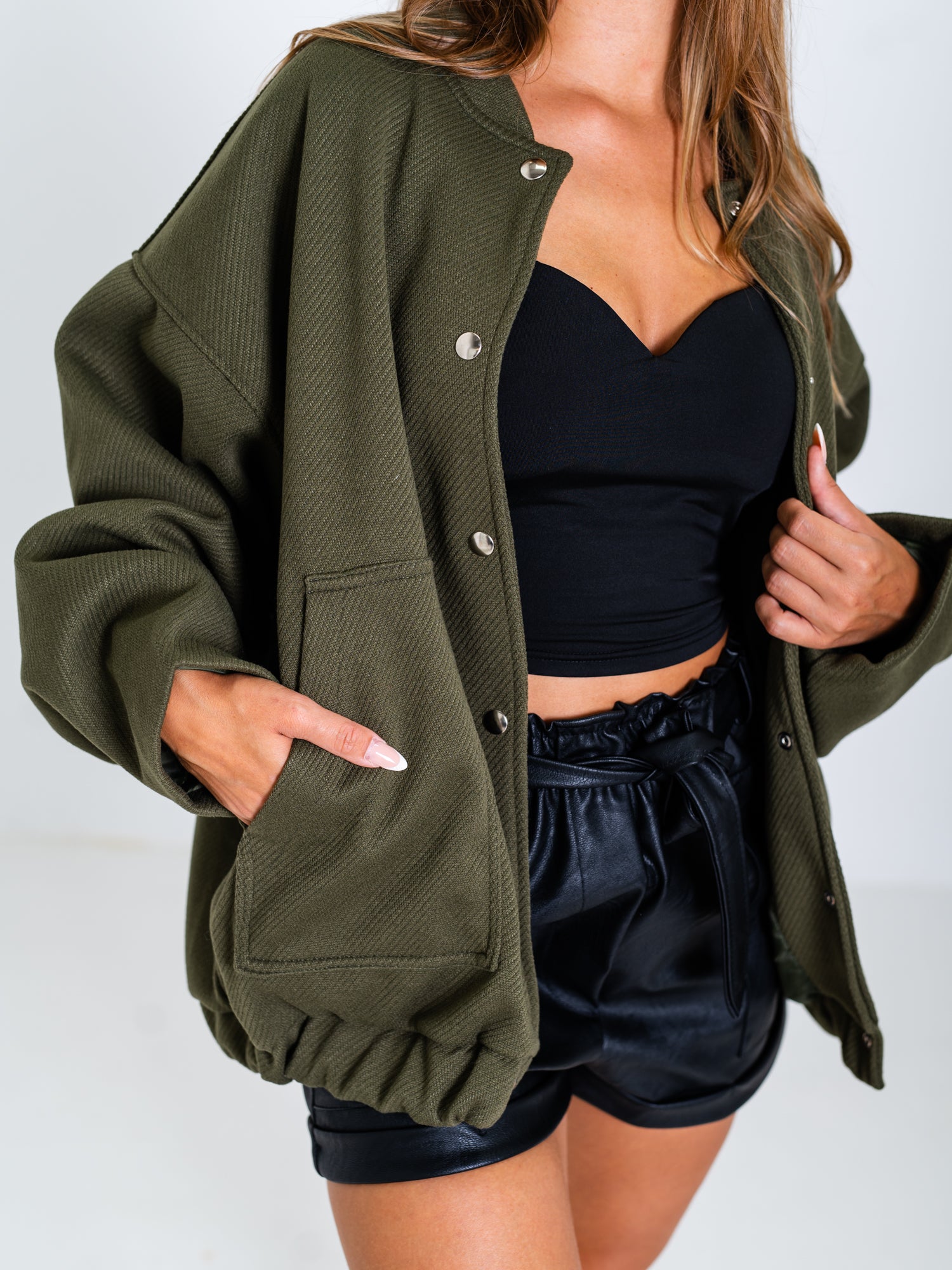 Anny Oversize Jacke - Khaki