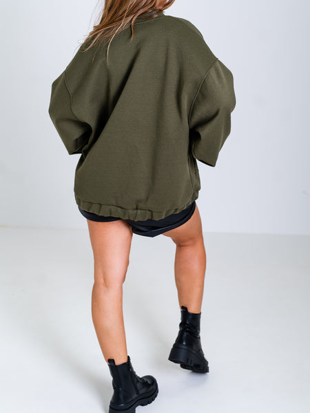 Anny Oversize Jacke - Khaki