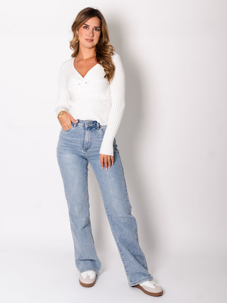 Alice Wideleg Jeans - Blau