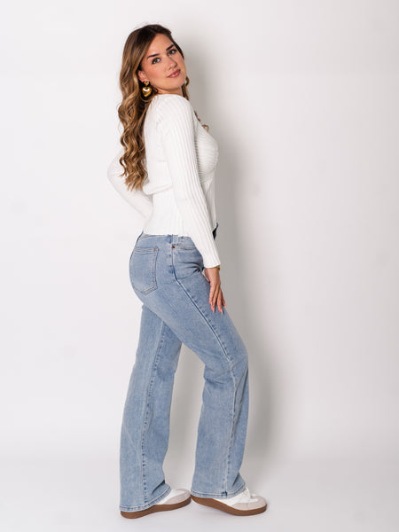 Alice Wideleg Jeans - Blau