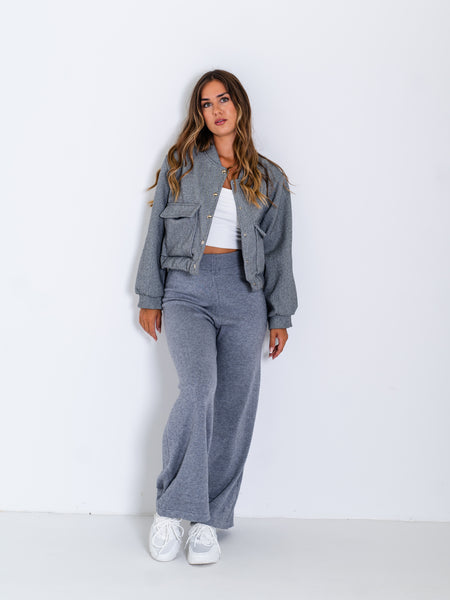 Blaire Crop Jacke - Graumeliert