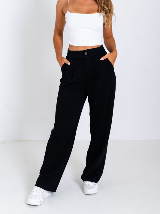 Emelie Wideleg Hose - Schwarz