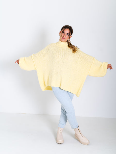 Meli Strick Pullover - Zitronengelb