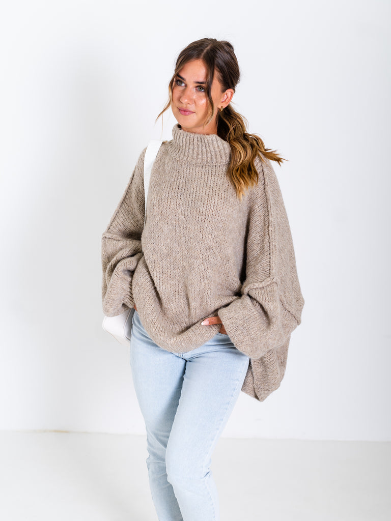 Meli Strick Pullover - Taupe