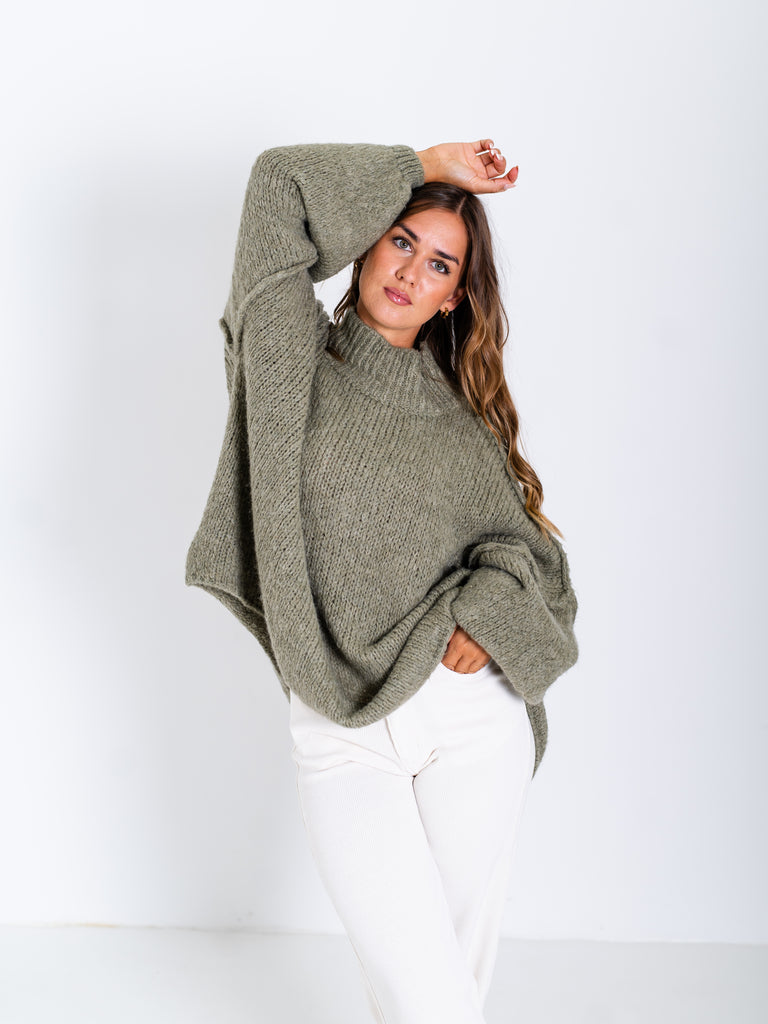 Meli Strick Pullover - Khaki