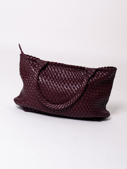 Braided Belle Shopper - Weinrot