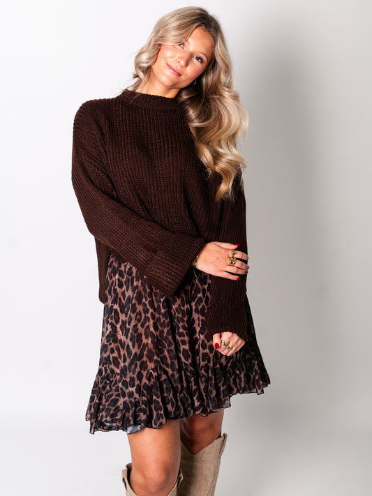 Fawn Strick Pullover - Dunkelbraun